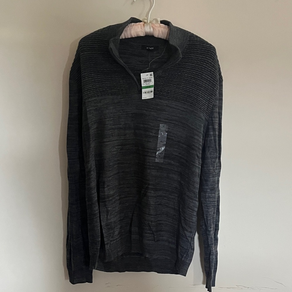 Alfani Men's Dark Gray Zip-Up Sweater